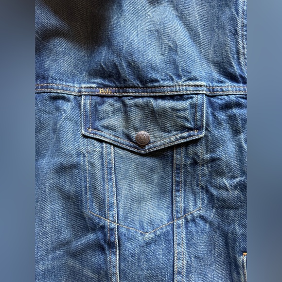 Polo Ralph Lauren Men’s Big And Tall 3XB Sherpa Lined Denim Jacket USA Patch - Picture 11 of 15